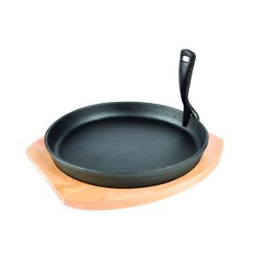 Grill Guru Cast Iron Cooking Plate & Holder